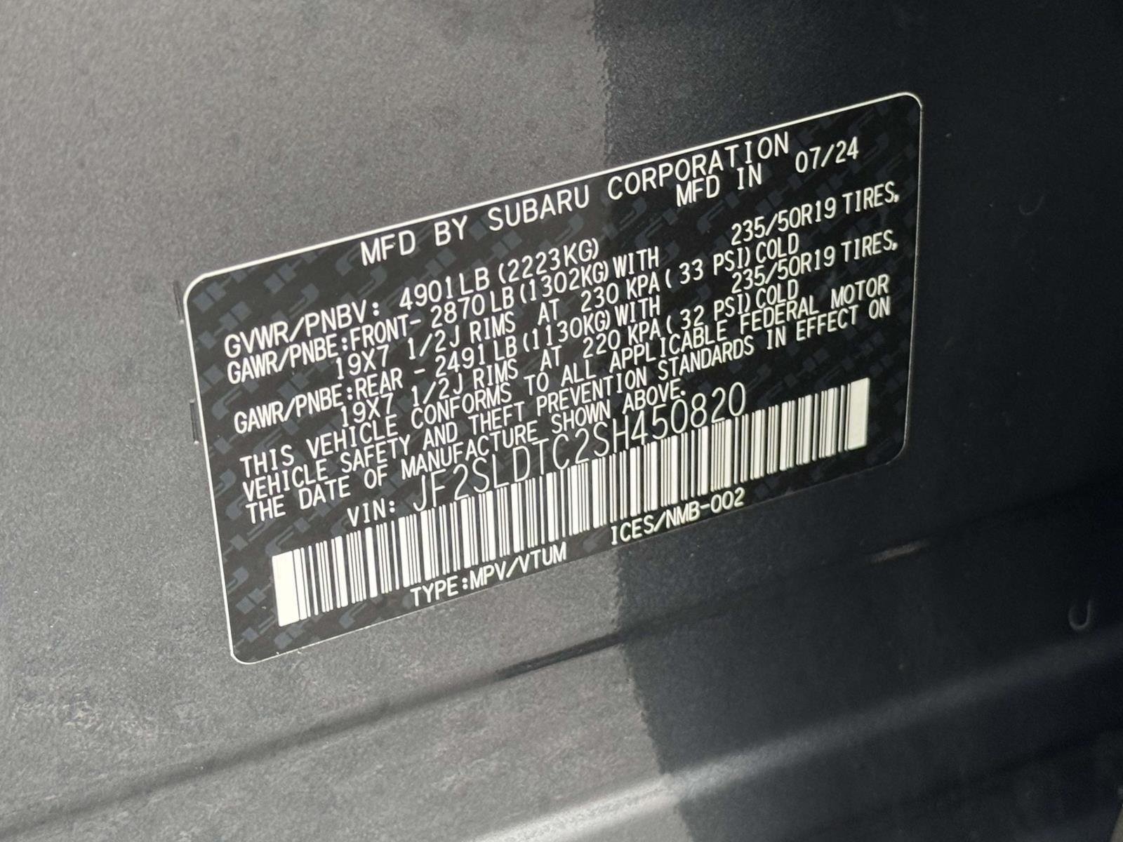 Certified Used 2025 Magnetite Gray Metallic Subaru Touring image 28
