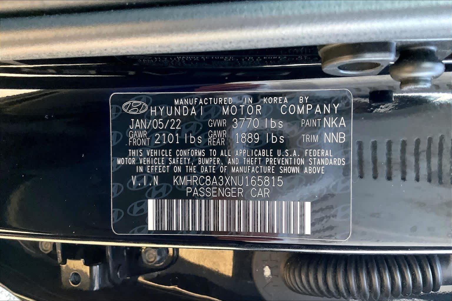 Used 2022 Black Noir Pearl Hyundai SEL image 65