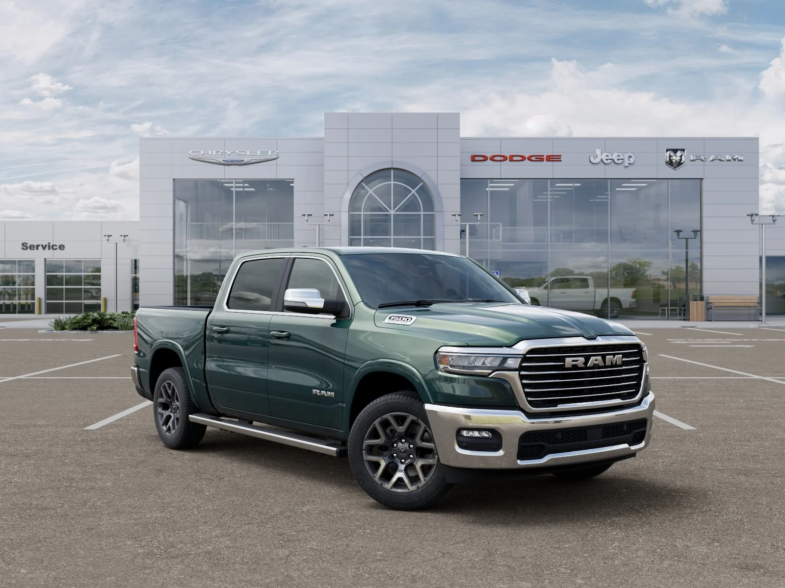 New 2026 Serrano-Green Metallic Exterior Paint RAM Laramie image 5