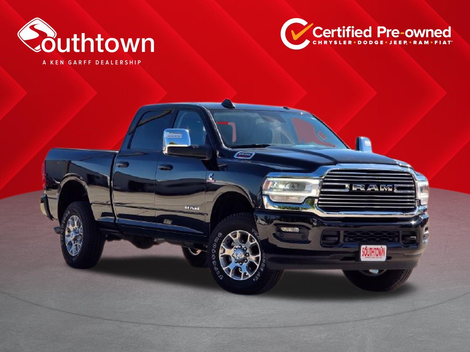 Certified Used 2024 Diamond Black Crystal Pearlcoat Ram Laramie image 1