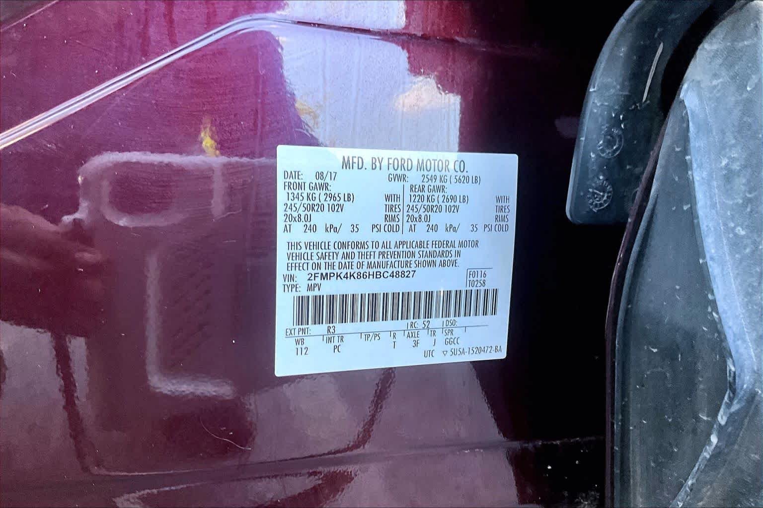 Used 2017 Burgundy Velvet Metallic Tinted Clearcoat Ford Titanium image 34