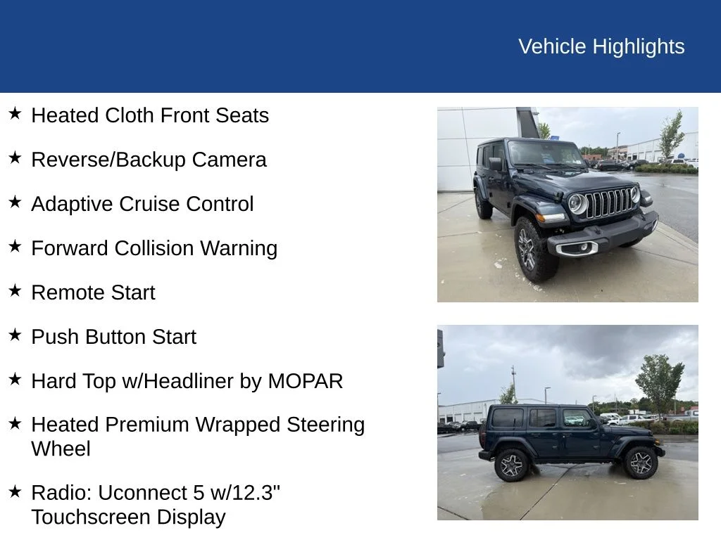 Used 2025 Fathom Blue Pearlcoat Jeep Sahara image 28