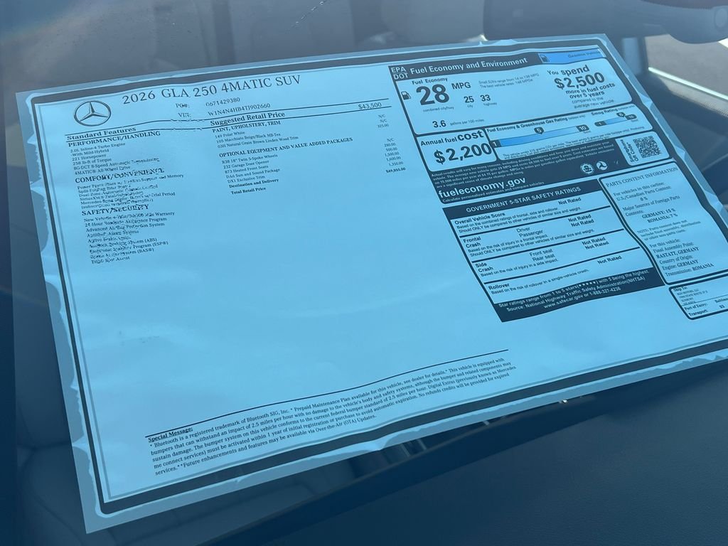 New 2026 Polar White Mercedes-Benz GLA 250 image 37