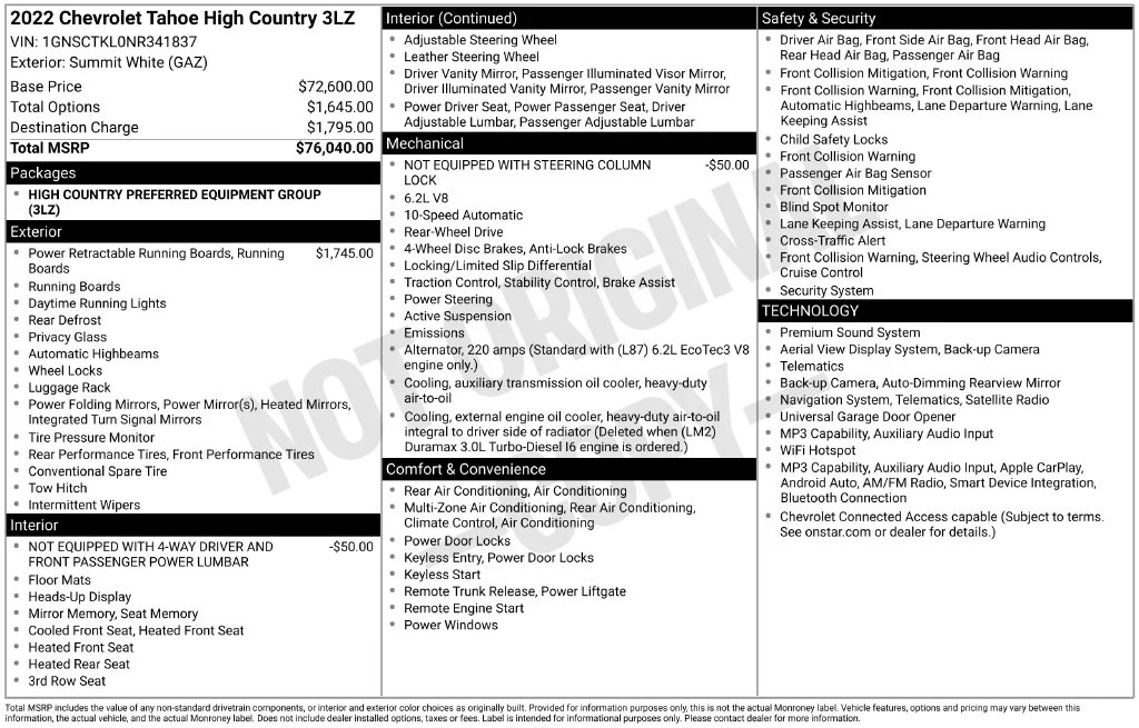 Used 2022 White Chevrolet High Country image 5
