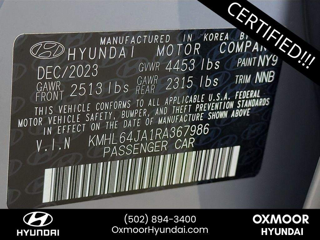Certified Used 2024 Transmission Blue Hyundai SEL image 30