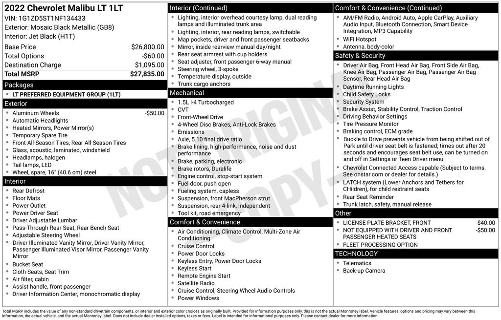 Used 2022 Black Chevrolet LT image 2