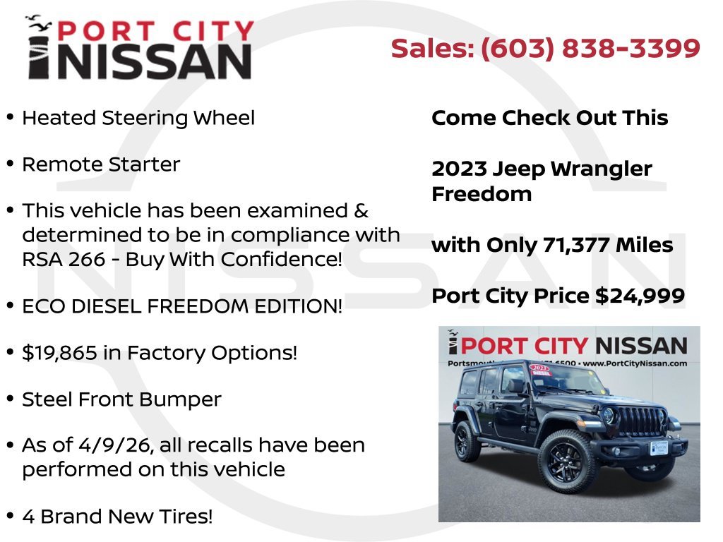 Used 2023 Black Clearcoat Jeep Sport S freedom edition *diesel w/$19,865 in factory options!*  image 15