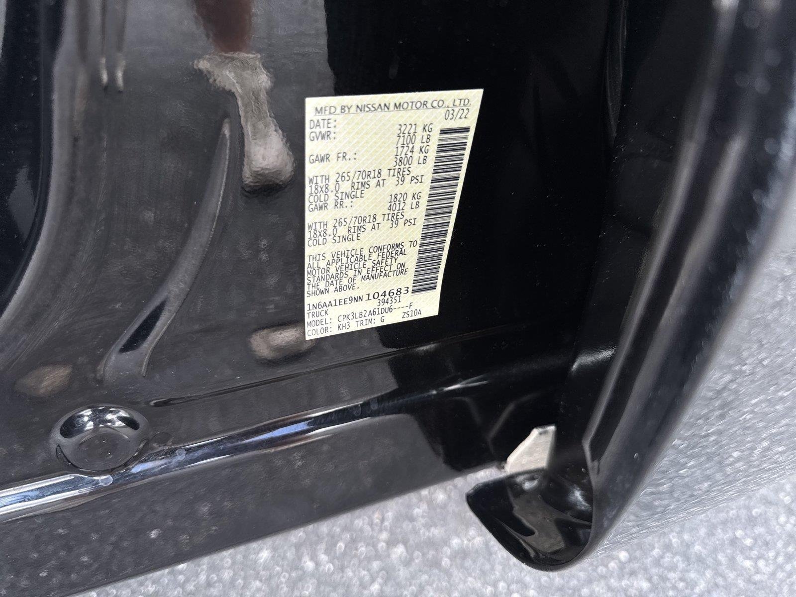 Used 2022 Super Black Nissan SV image 34