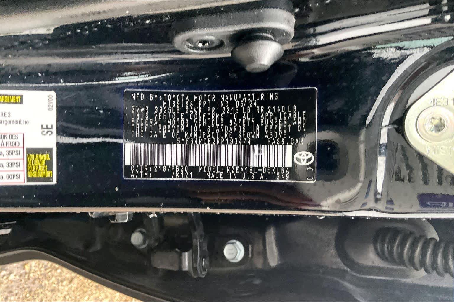 Used 2024 Midnight Black Metallic Toyota LE image 34