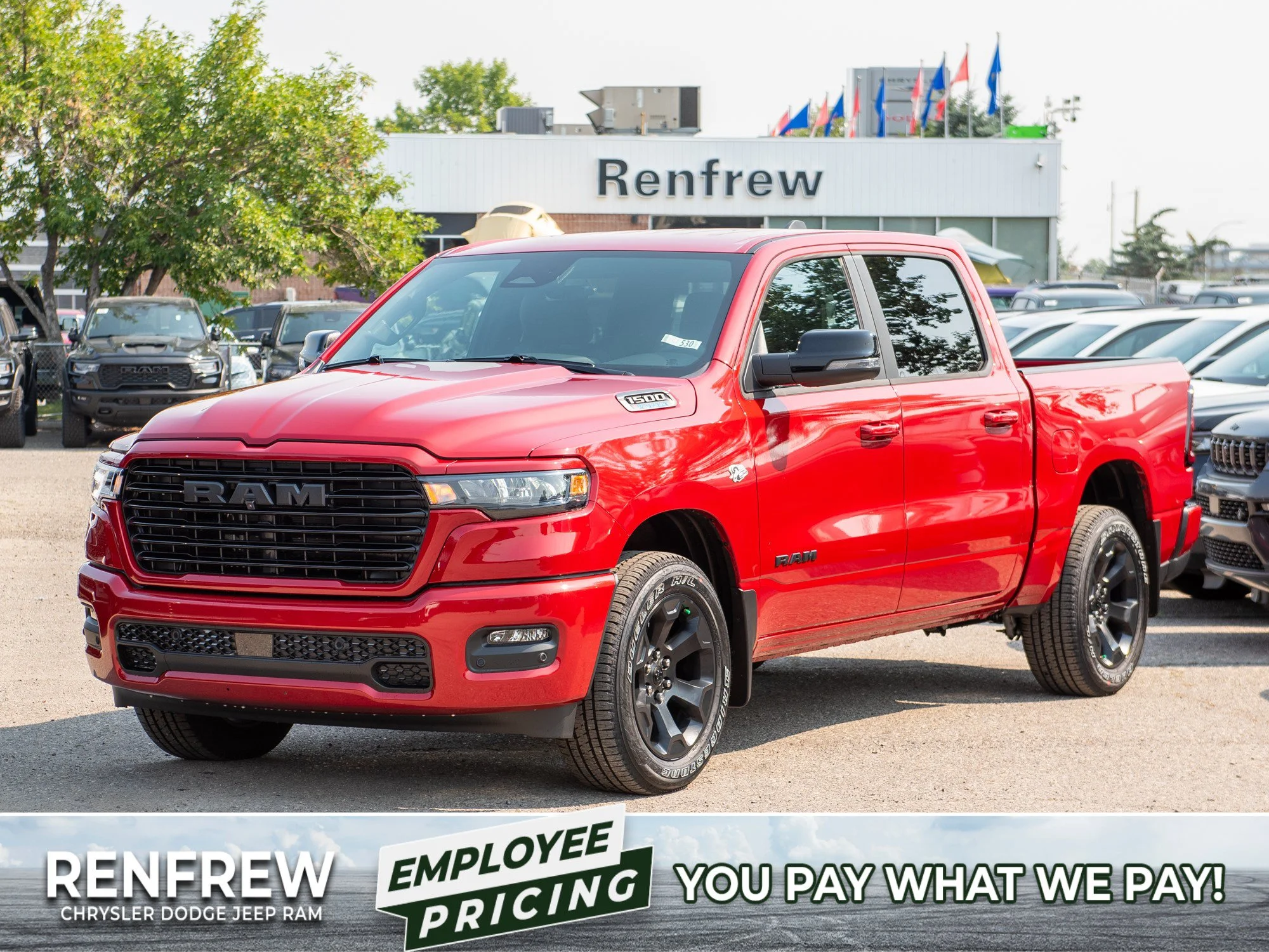New 2026 Red RAM Sport* Crew Cab 4x4, HEMI V8, 3.92 Rear Axle, Heated Seats/Wheel image 1