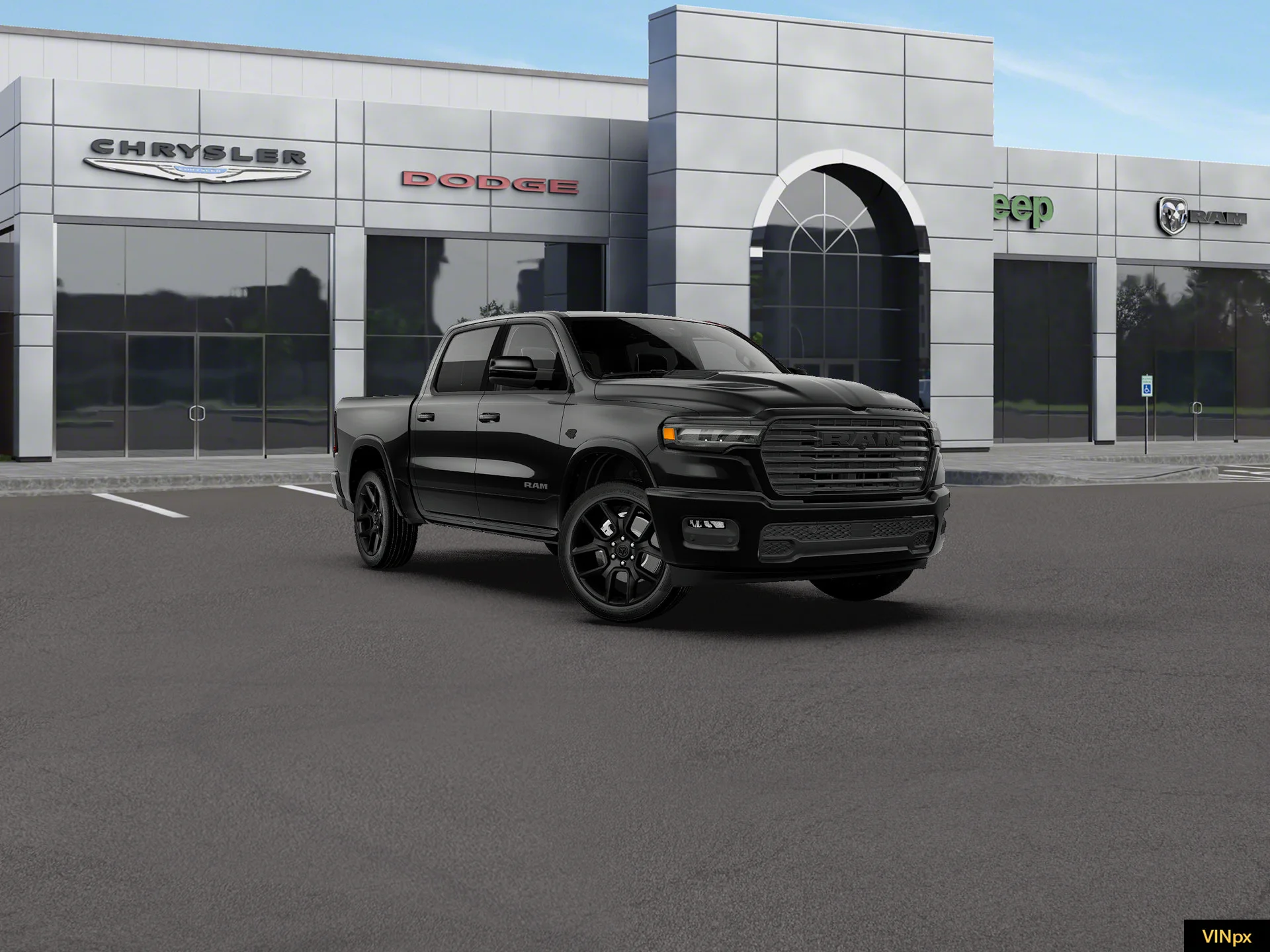New 2027 Diamond Black Crystal Pearl-Coat Exterior Paint RAM Laramie image 11