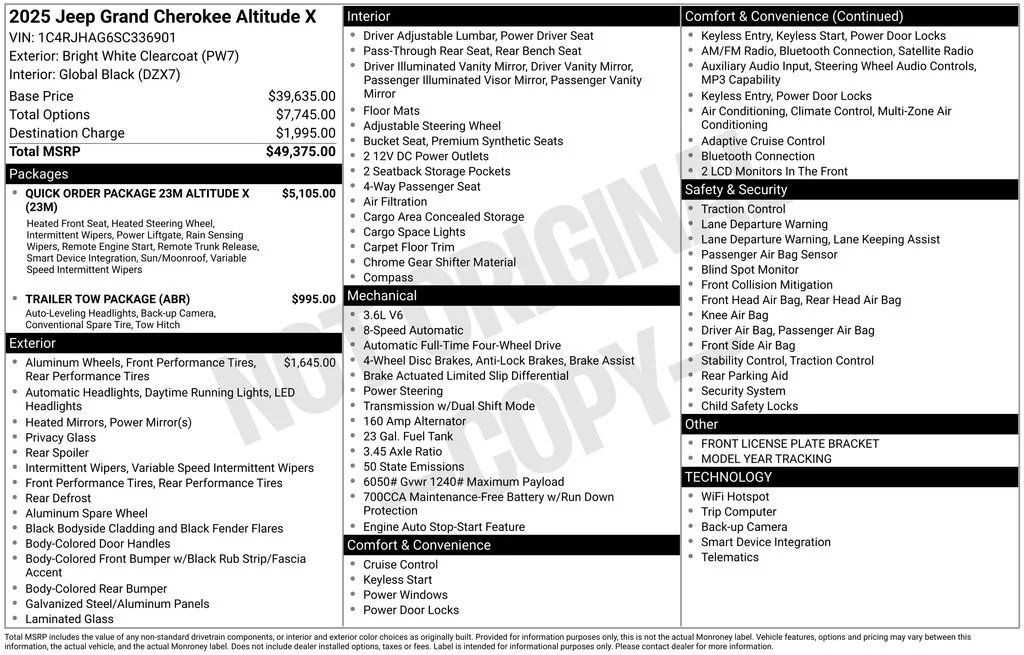 New 2025 Bright White Clear-Coat Exterior Paint Jeep Altitude X image 6