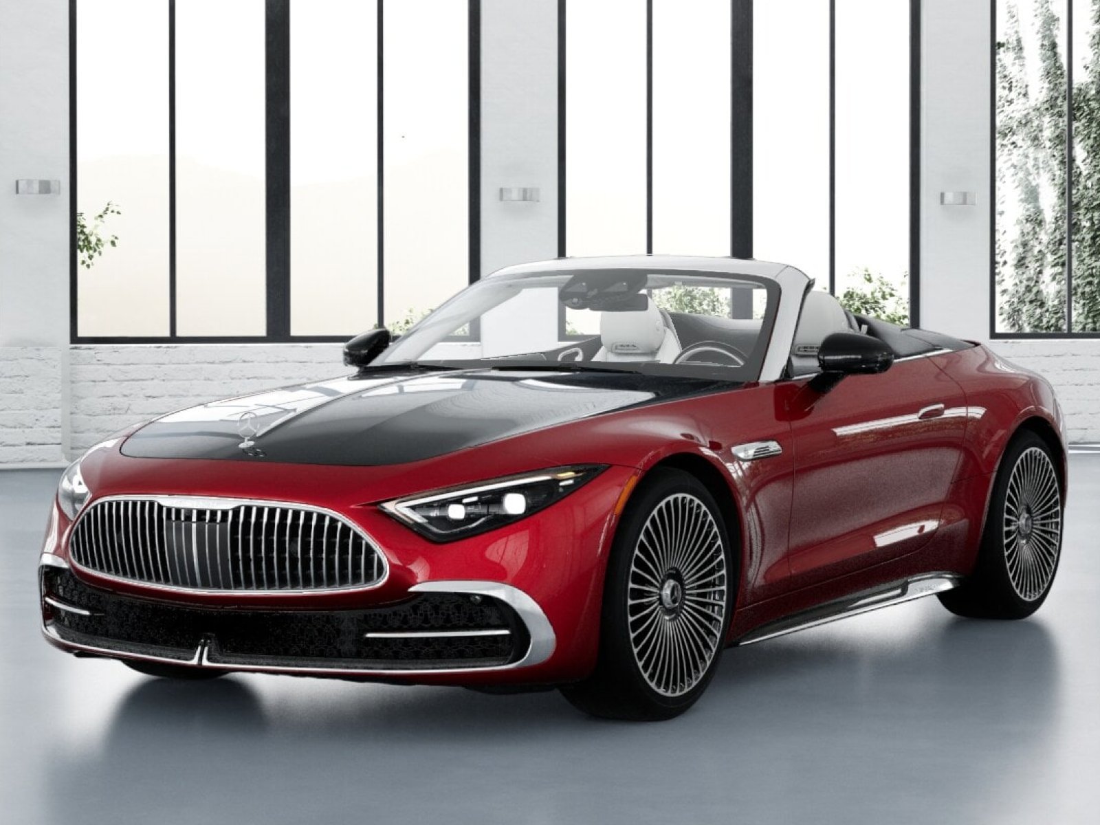 New 2026 MANUFAKTUR garnet red metallic (Red Ambiance) Mercedes-Benz Maybach SL 680 Monogram Series image 1