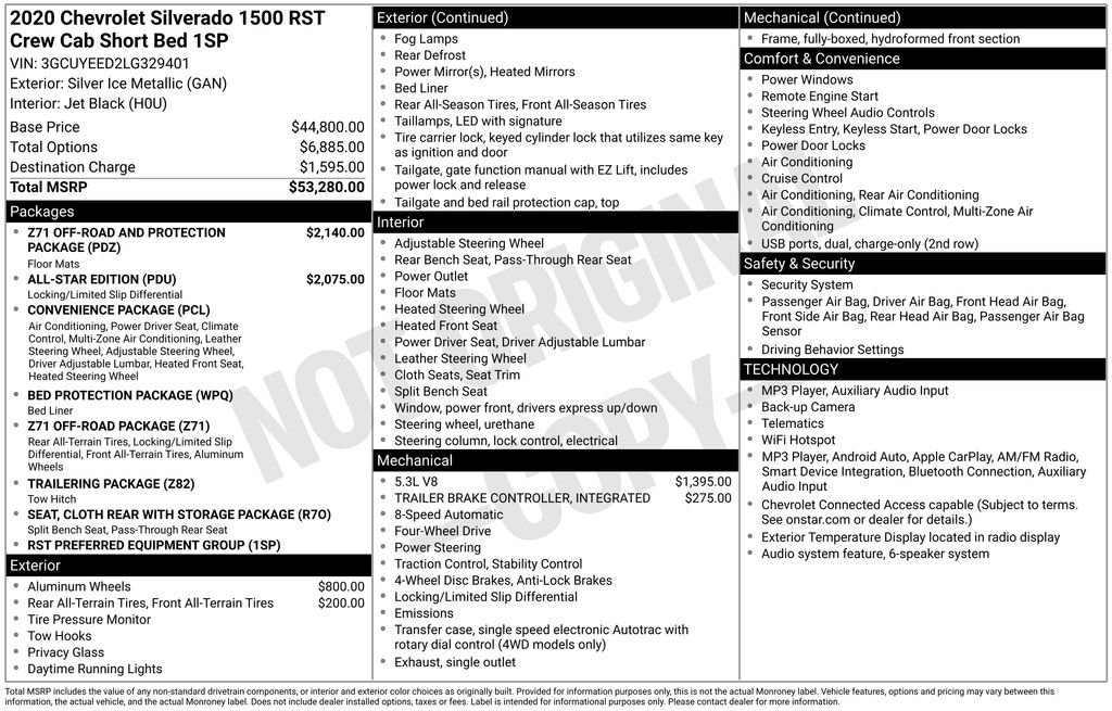 Used 2020 Silver Ice Metallic Chevrolet RST image 2