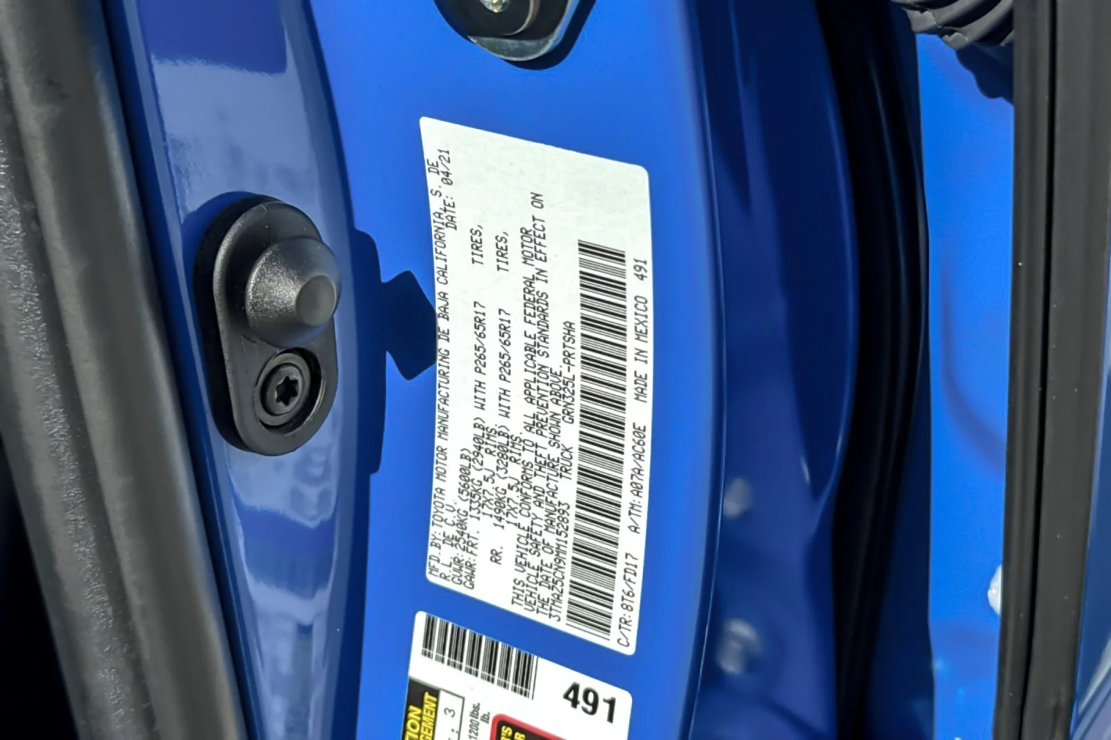 Certified Used 2021 VOO DOO BLUE Toyota TRD Sport image 26