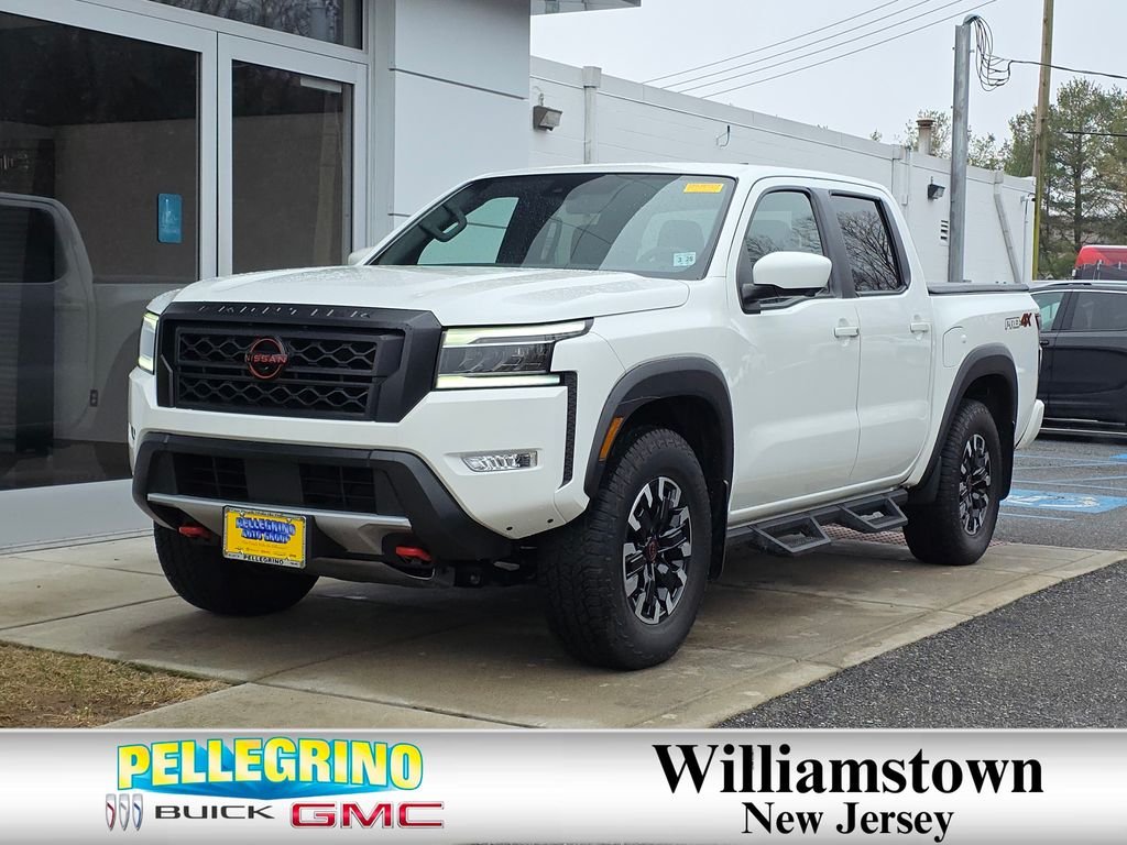 White 2023 Nissan Frontier PRO-4X Crew Cab 4WD Pickup Truck Four-Wheel Drive Automatic