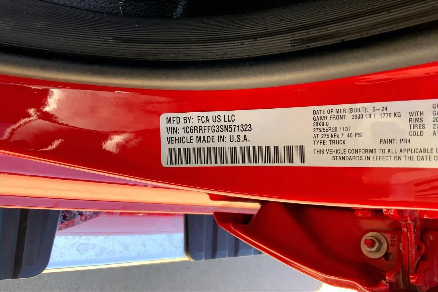 Used 2025 Flame Red Clearcoat Ram Lone Star image 33