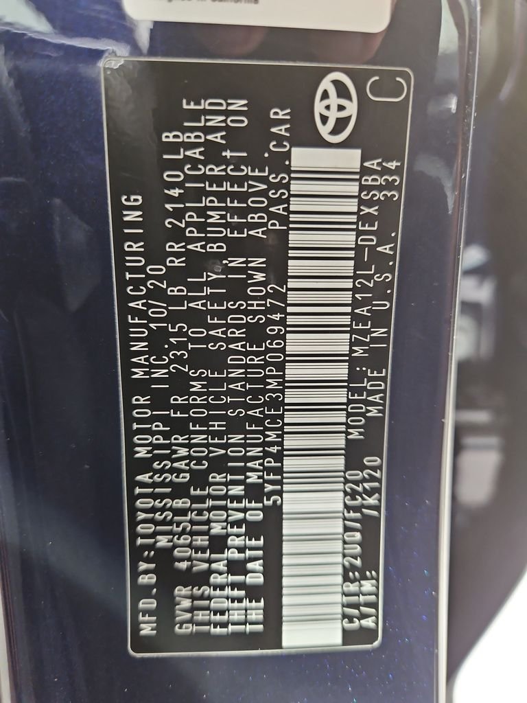 Used 2021 Black Toyota SE image 30