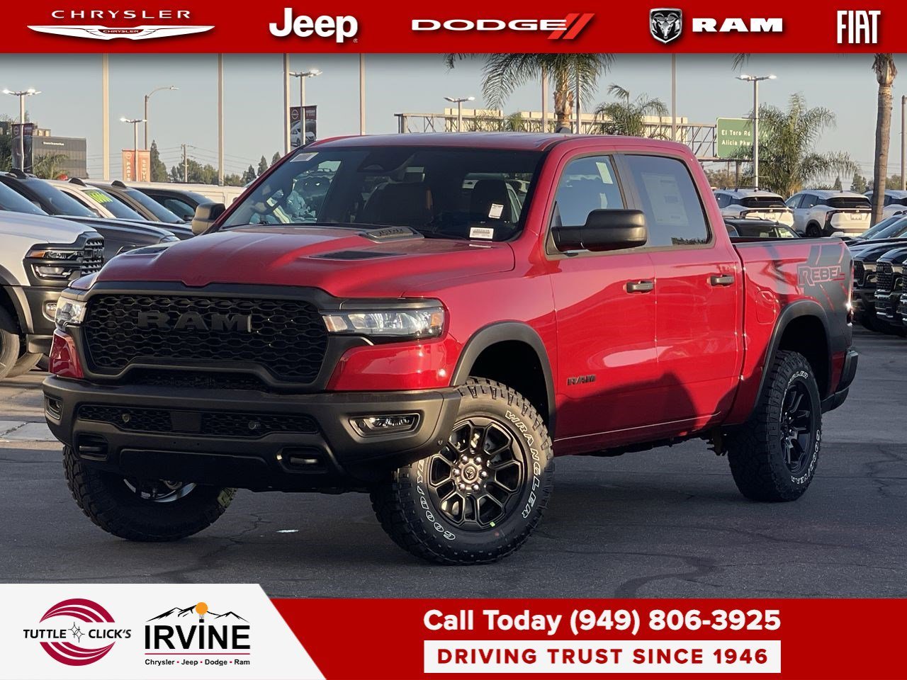 New 2026 Molten Red Pearl-Coat Exterior Paint RAM Rebel image 2