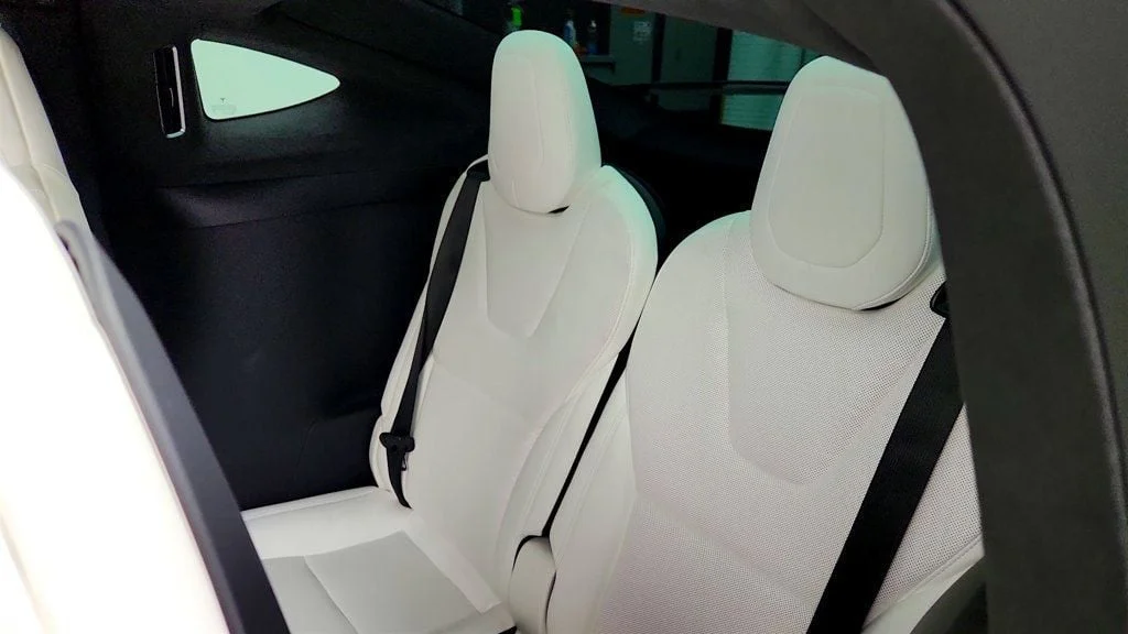 Used 2024 Stealth Grey Tesla Plaid AWD w/ White & Black Vegan Leather Interior image 26