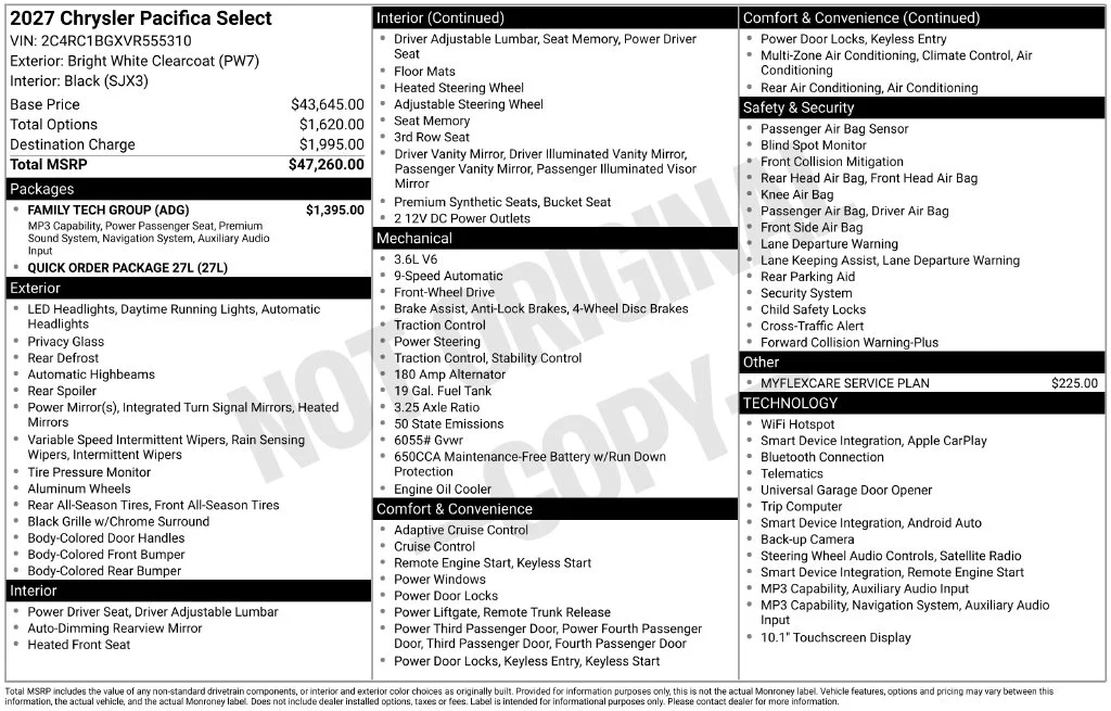 New 2027 Bright White Clear-Coat Paint Chrysler Select image 7