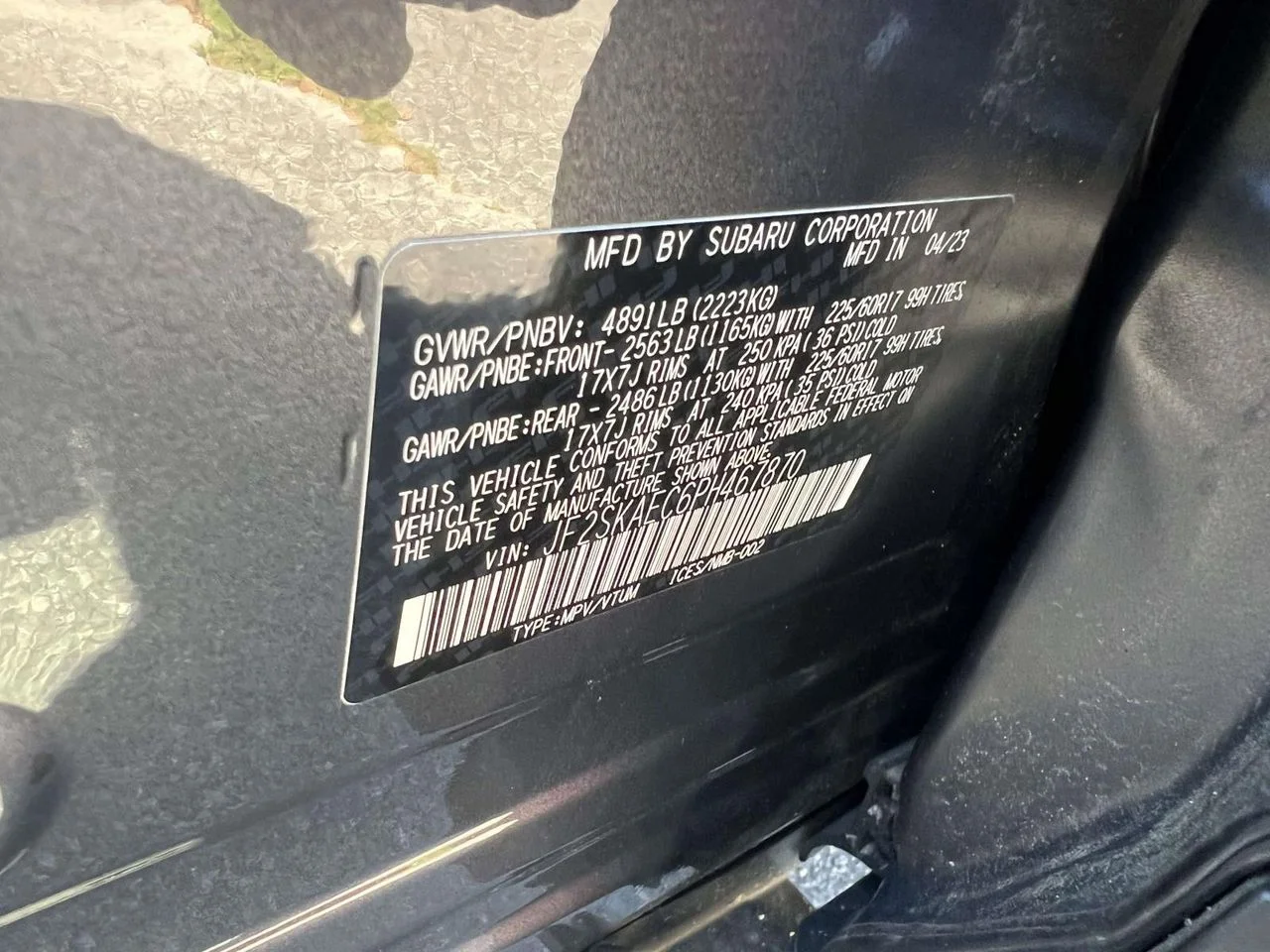 Used 2023 Magnetite Gray Metallic Subaru Premium image 26