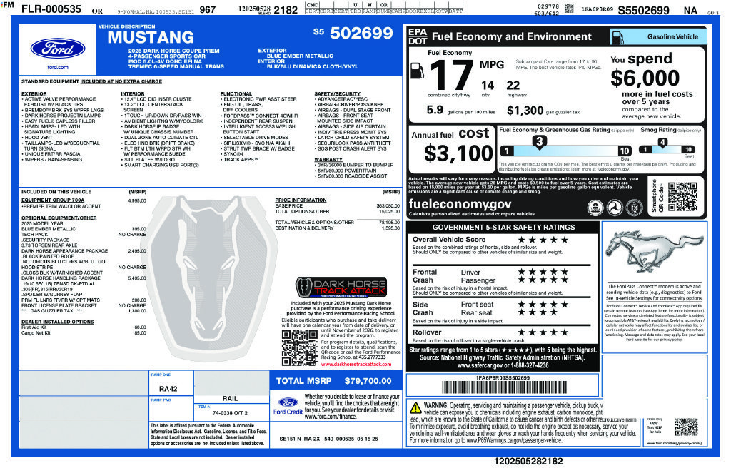 Used 2025 Blue Ford Dark Horse image 5