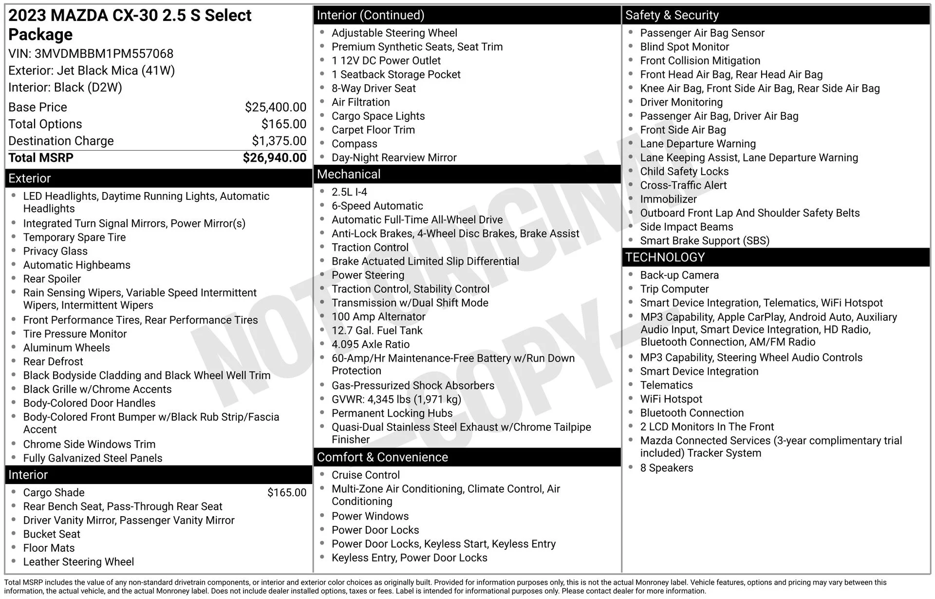 Certified Used 2023 Black Mazda 2.5 S Select Package image 5