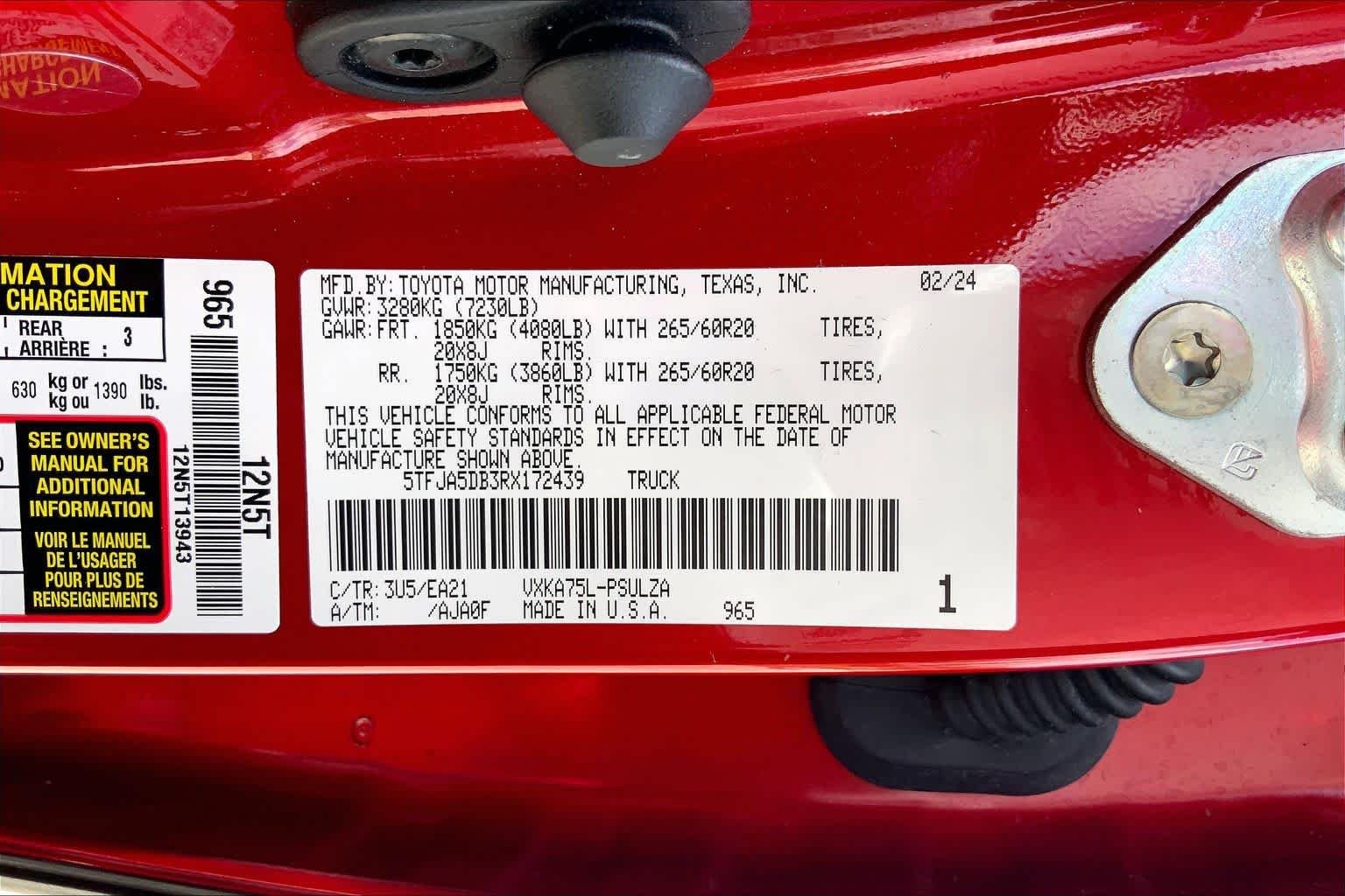 Used 2024 Supersonic Red Toyota Limited image 36