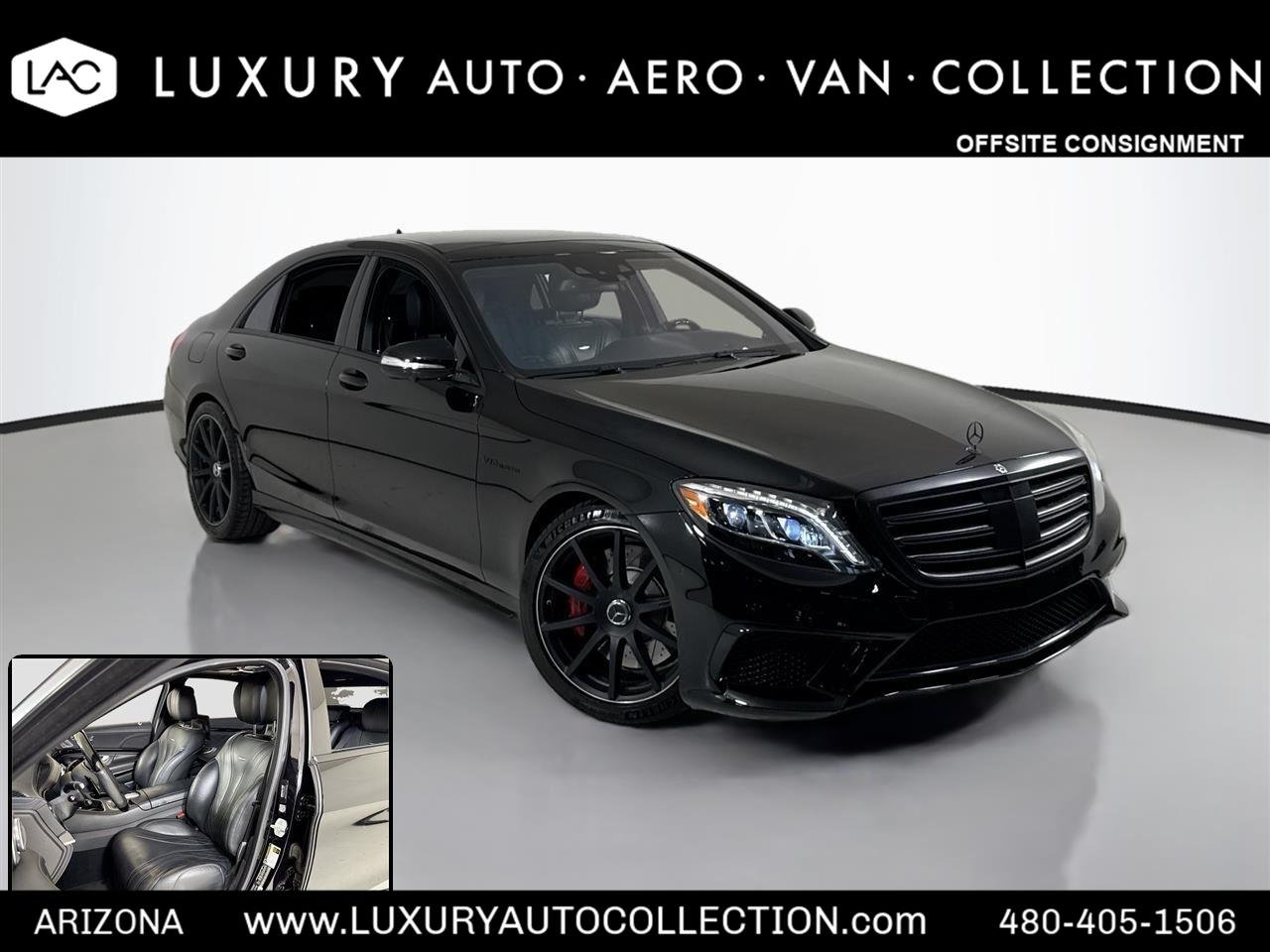 Used 2015 Obsidian Black Metallic Mercedes-Benz S 65 AMG® | Rear TVs | RennTech Upgrades image 1