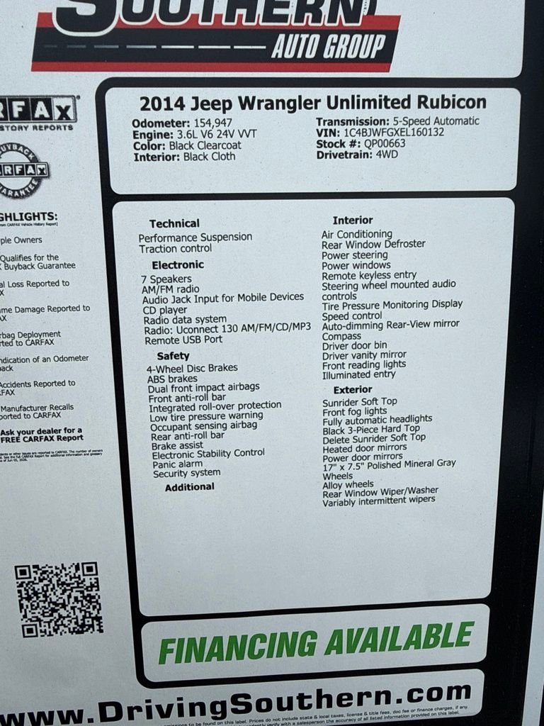 Used 2014 Black Jeep Unlimited Rubicon image 20