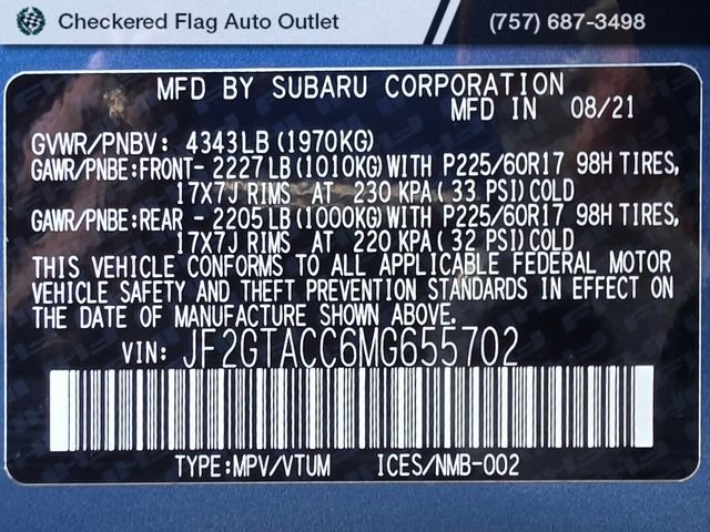 Used 2021 Horizon Blue Pearl Subaru Premium image 49