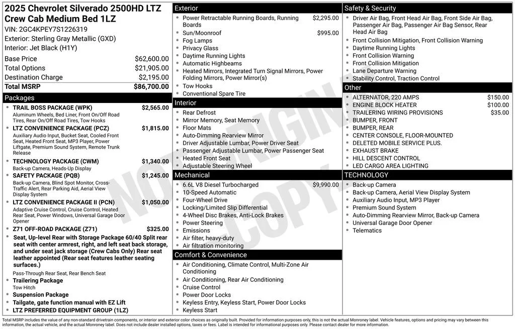 New 2025 Sterling Gray Metallic Chevrolet LTZ image 4