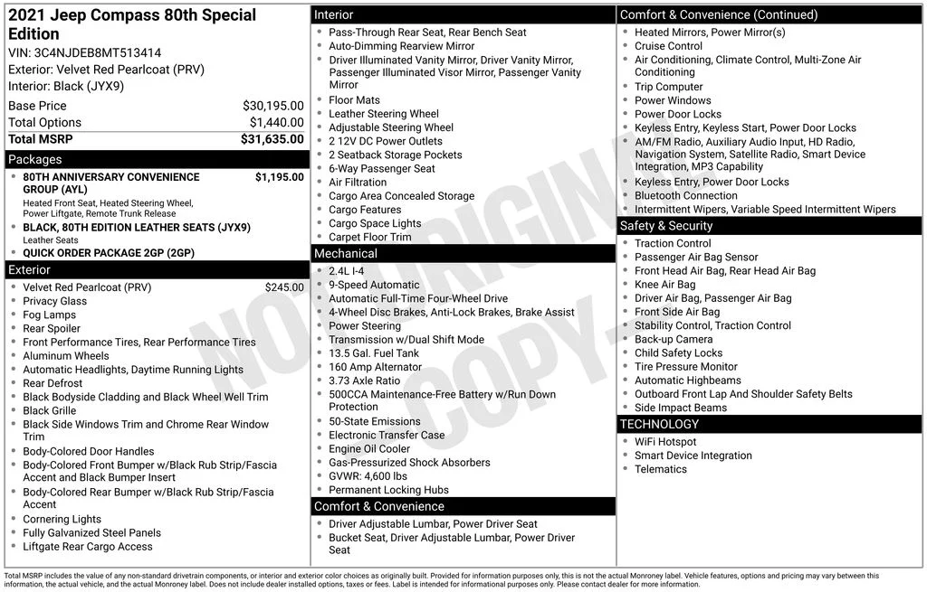 Used 2021 Red Jeep 80th Special Edition image 17