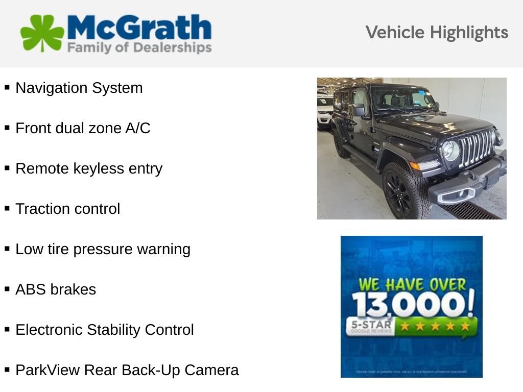 Used 2021 Black Jeep Unlimited Sahara 4xe image 7