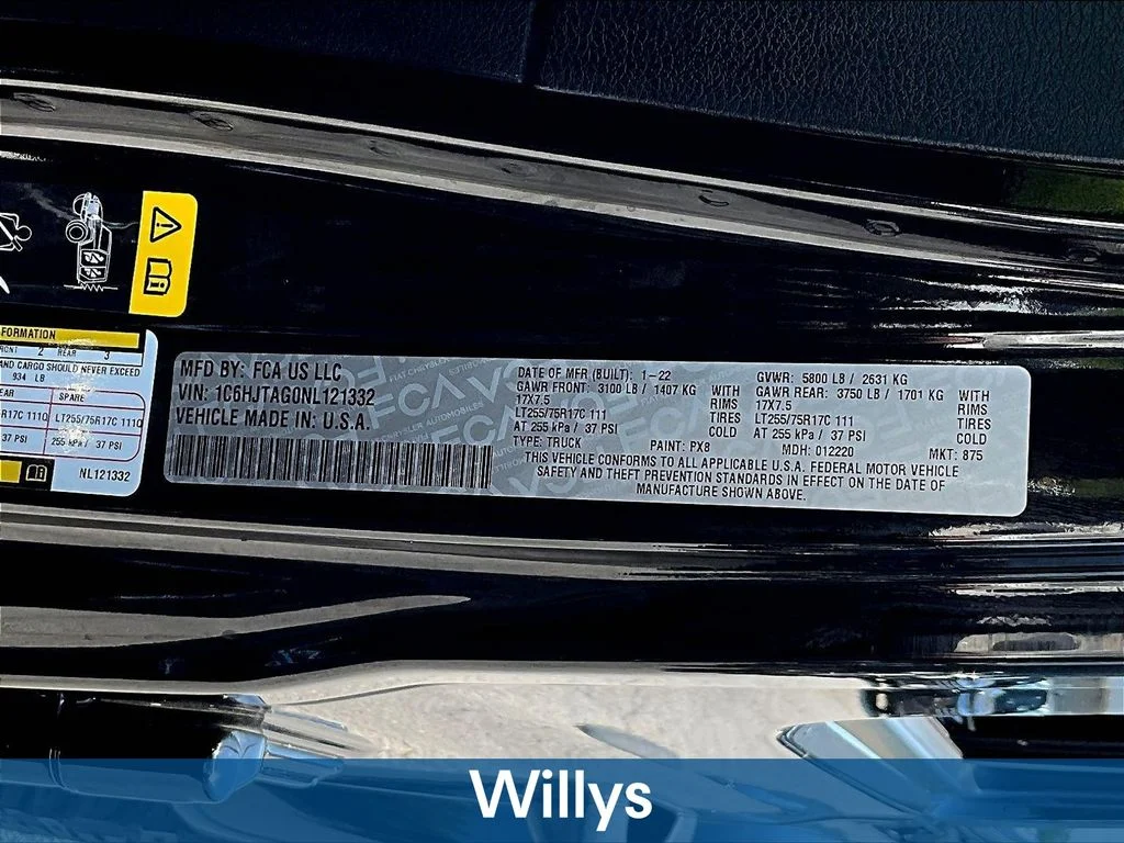 Certified Used 2022 Black Jeep Willys image 23