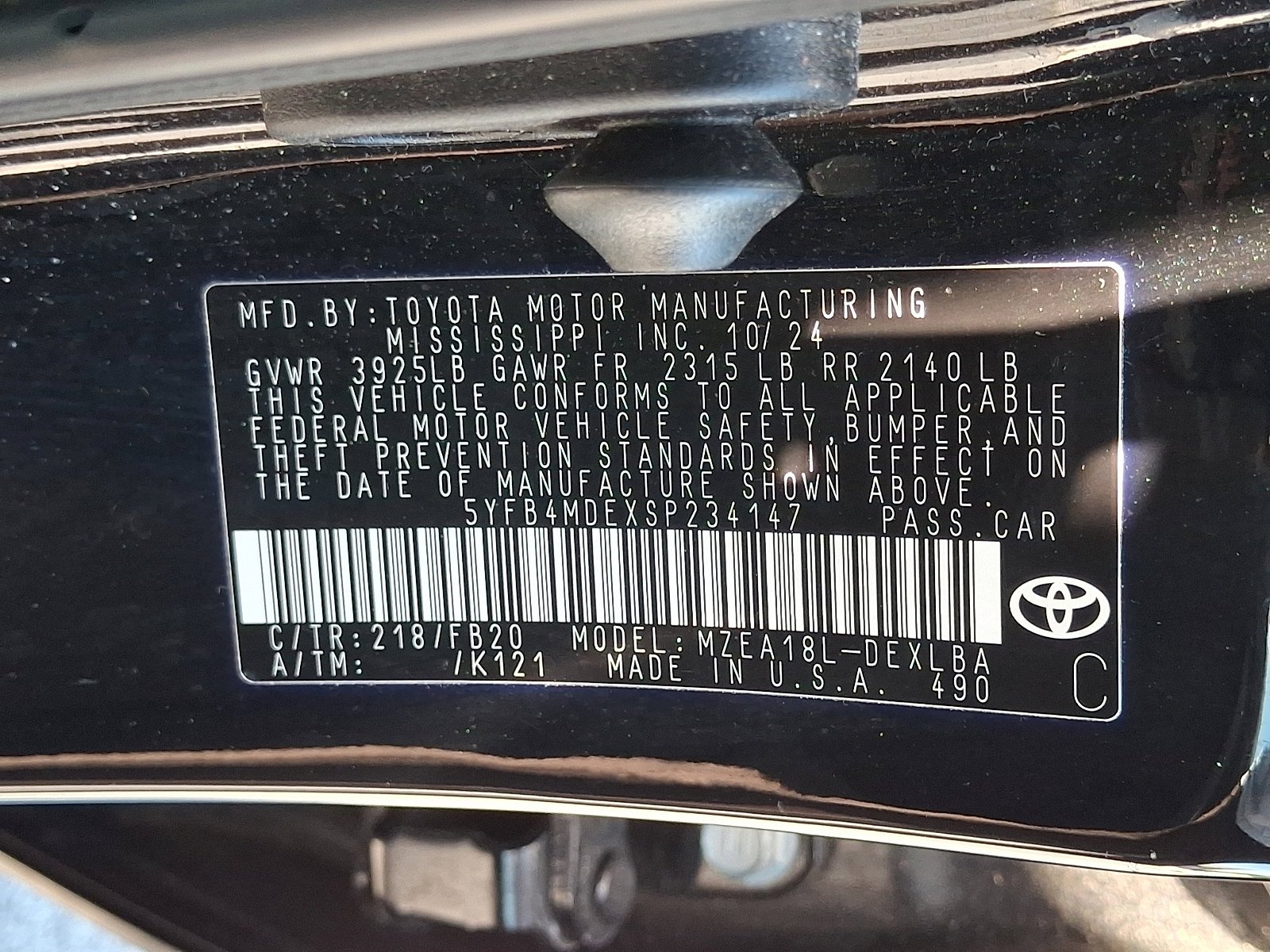 Used 2025 Midnight Black Metallic Toyota LE image 26