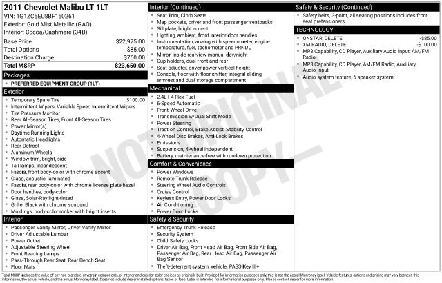 Used 2011 Gold Mist Metallic Chevrolet LT w/1LT image 1