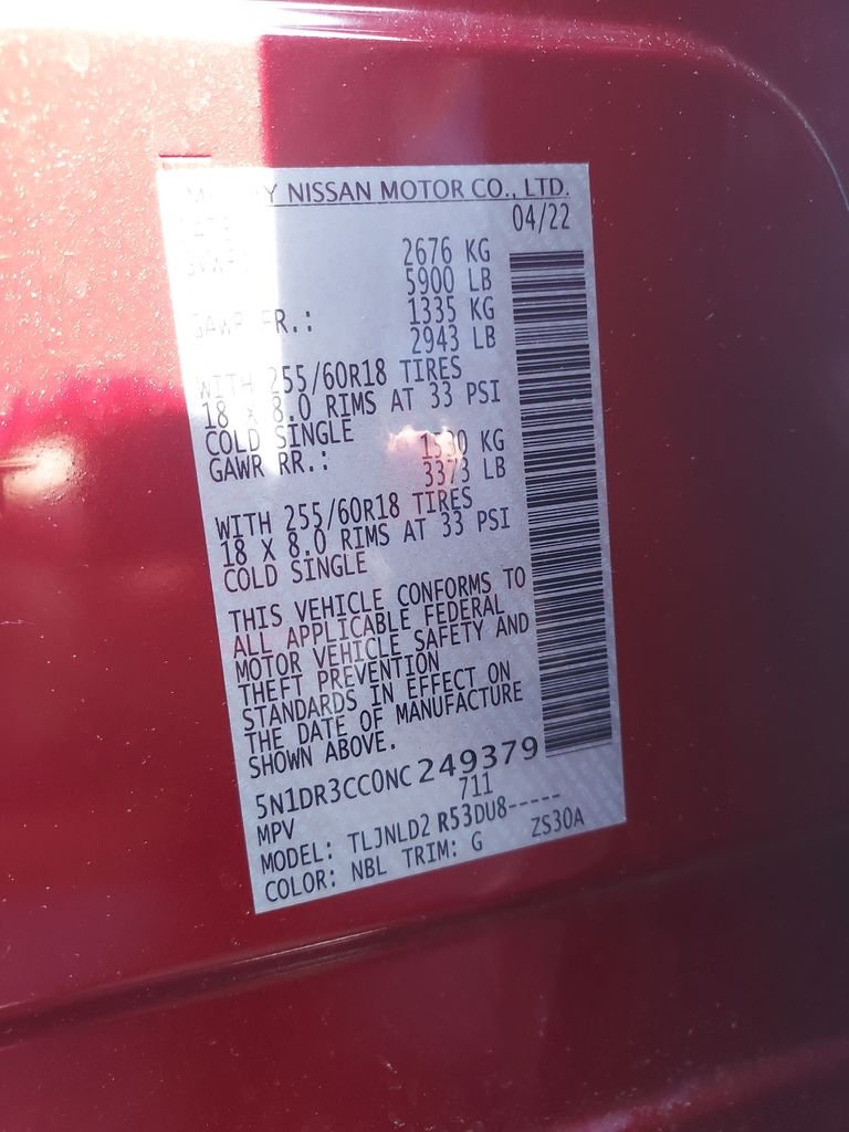 Used 2022 Red Nissan SL image 27