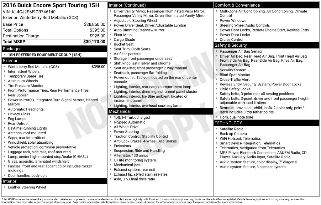 Used 2016 Red Buick Sport Touring image 31