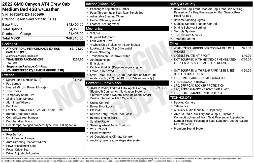 Used 2022 Beige GMC AT4 w/Leather image 8