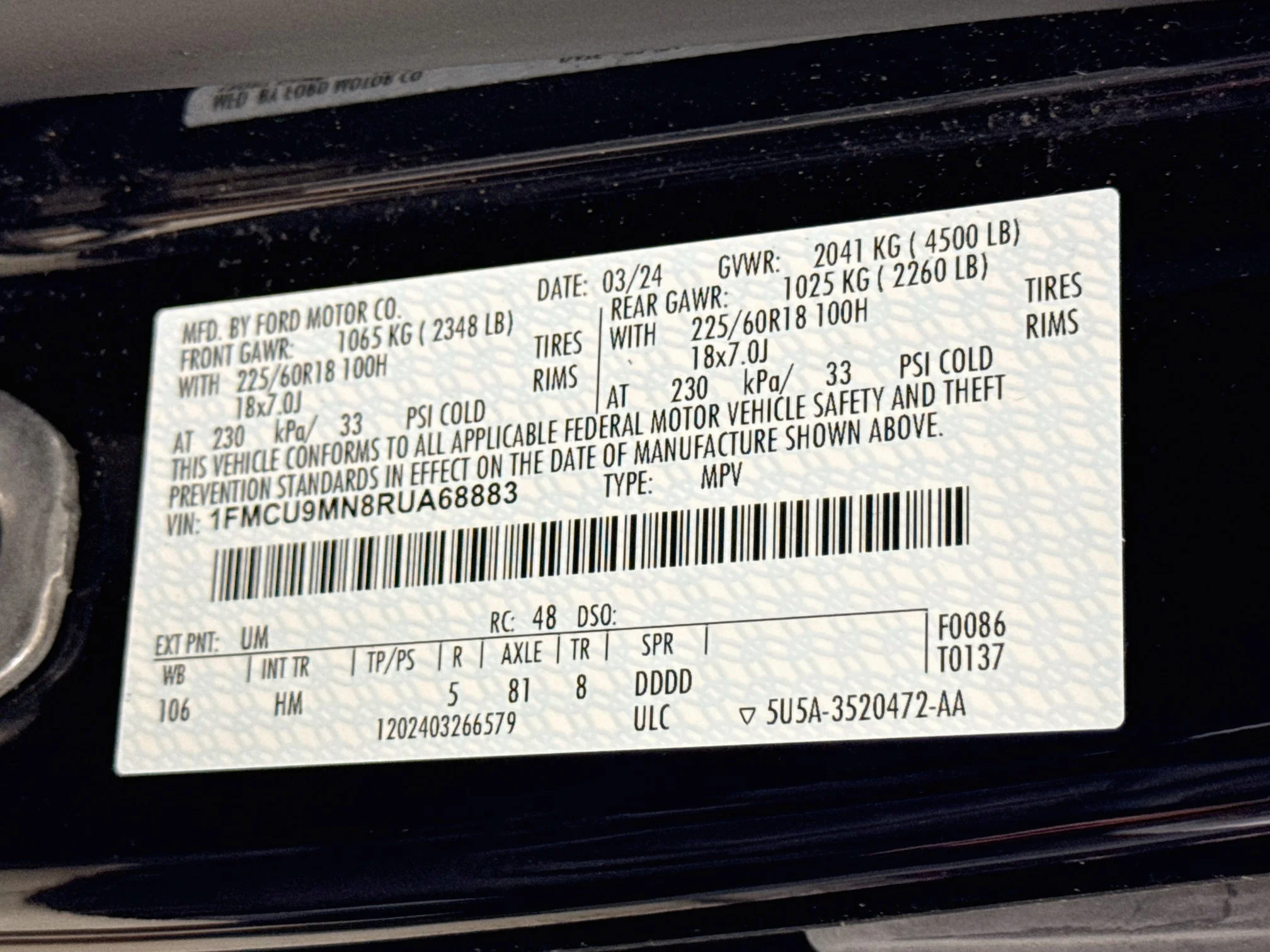 Used 2024 Agate Black Metallic Ford ST-Line image 32