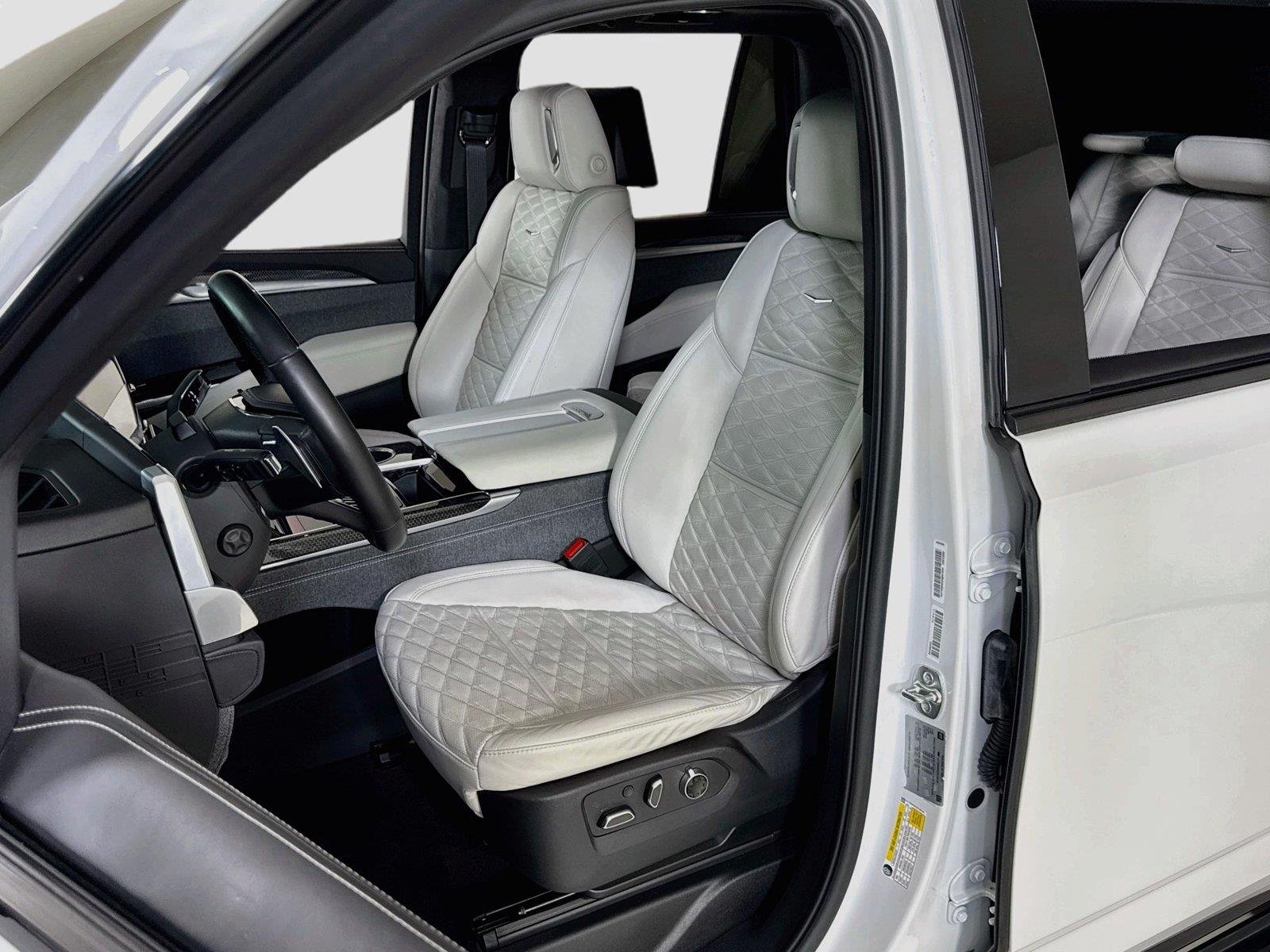 Used 2025 Crystal White Tricoat Cadillac AWD V-Series | Only 8K Miles | Carbon Trim | Rear Entertainment image 14