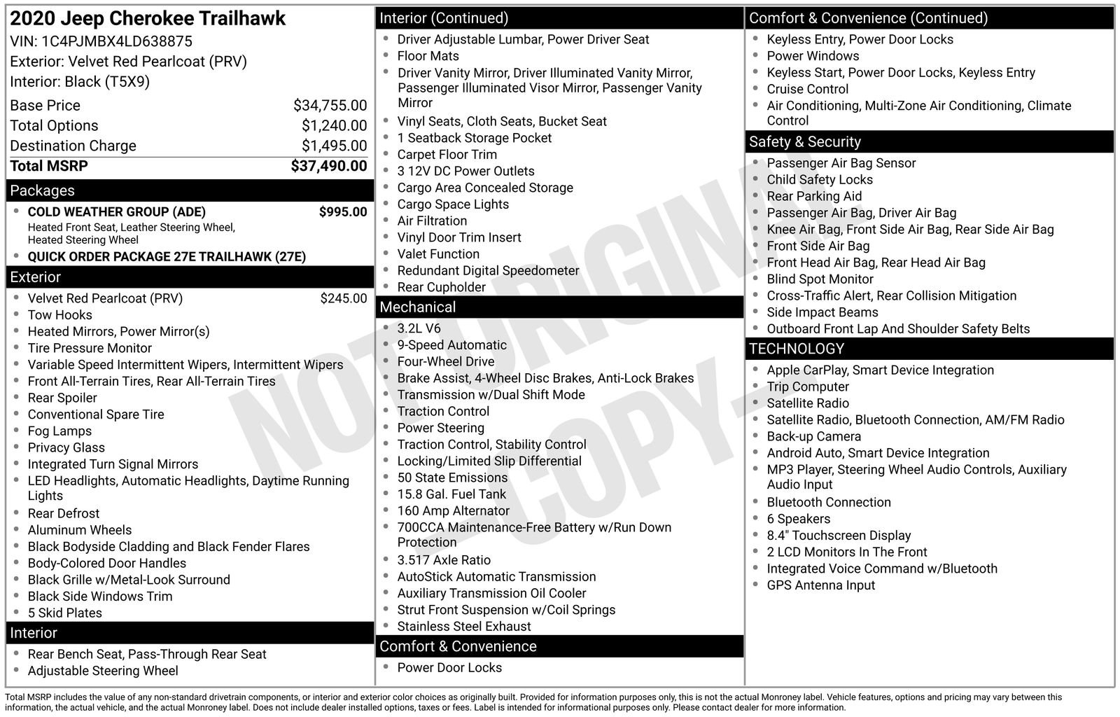 Used 2020 Red Jeep Trailhawk image 10