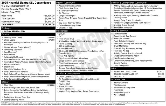 Certified Used 2025 White Hyundai SEL Convenience image 14