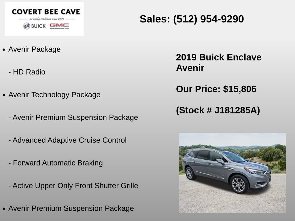 Used 2019 Includes Pitch Dark Night lower exterior accent color.) Buick Avenir image 18