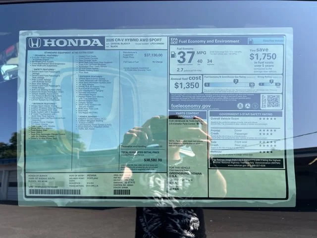 New 2026 Crystal Black Pearl Honda Sport image 30