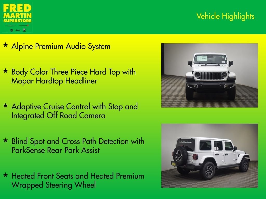 New 2026 Bright White Clear-Coat Exterior Paint Jeep Sahara image 14