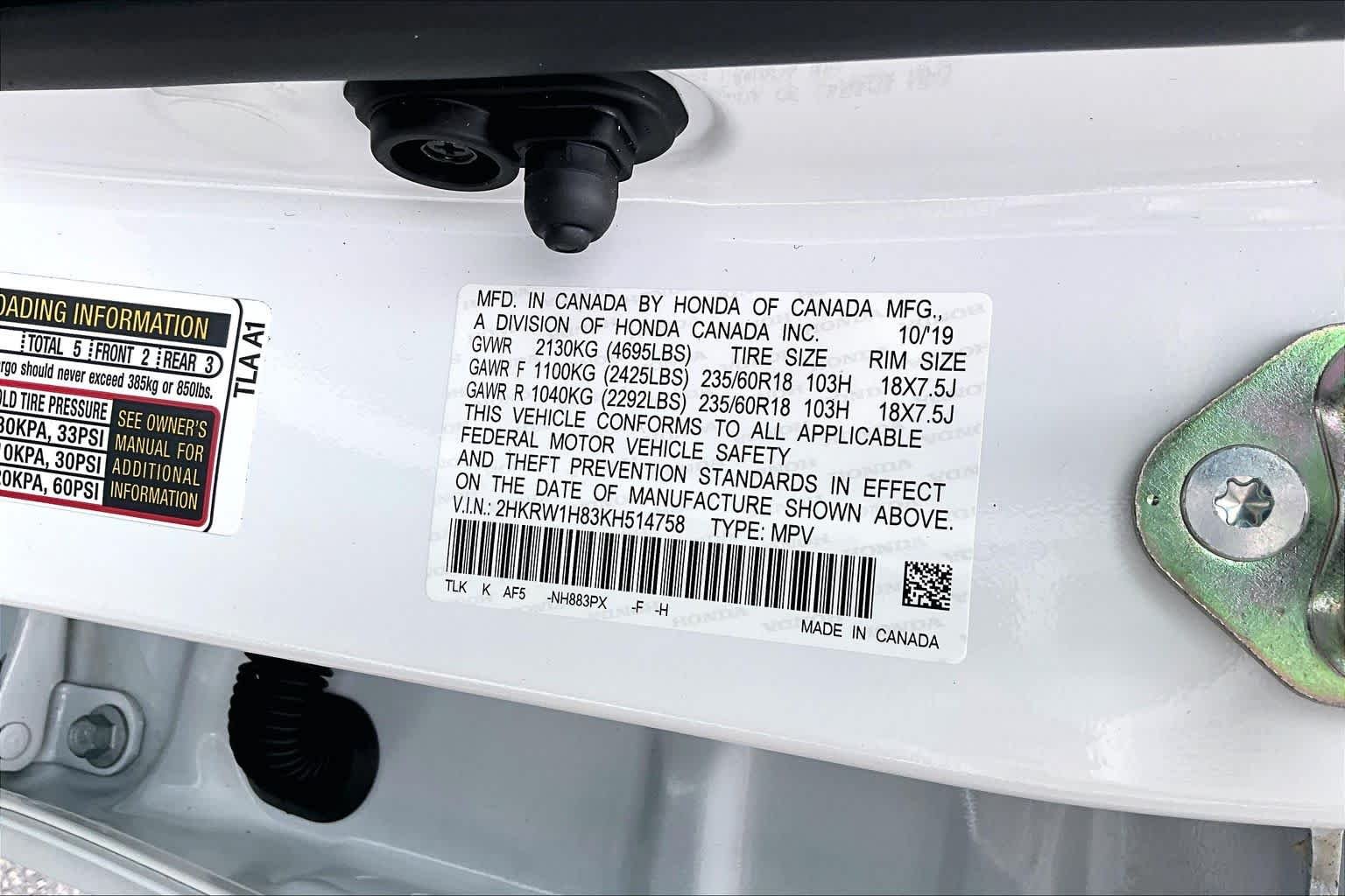 Used 2019 Platinum White Pearl Honda EX-L image 32