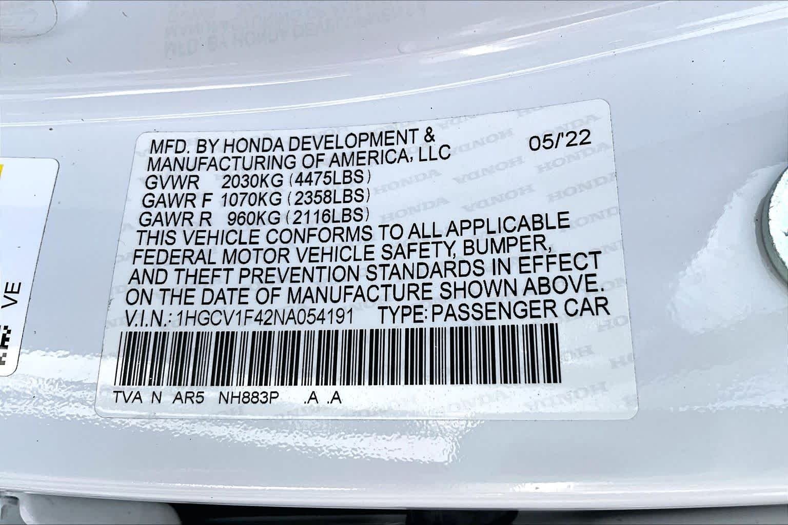 Used 2022 Platinum White Pearl Honda Sport SE image 30